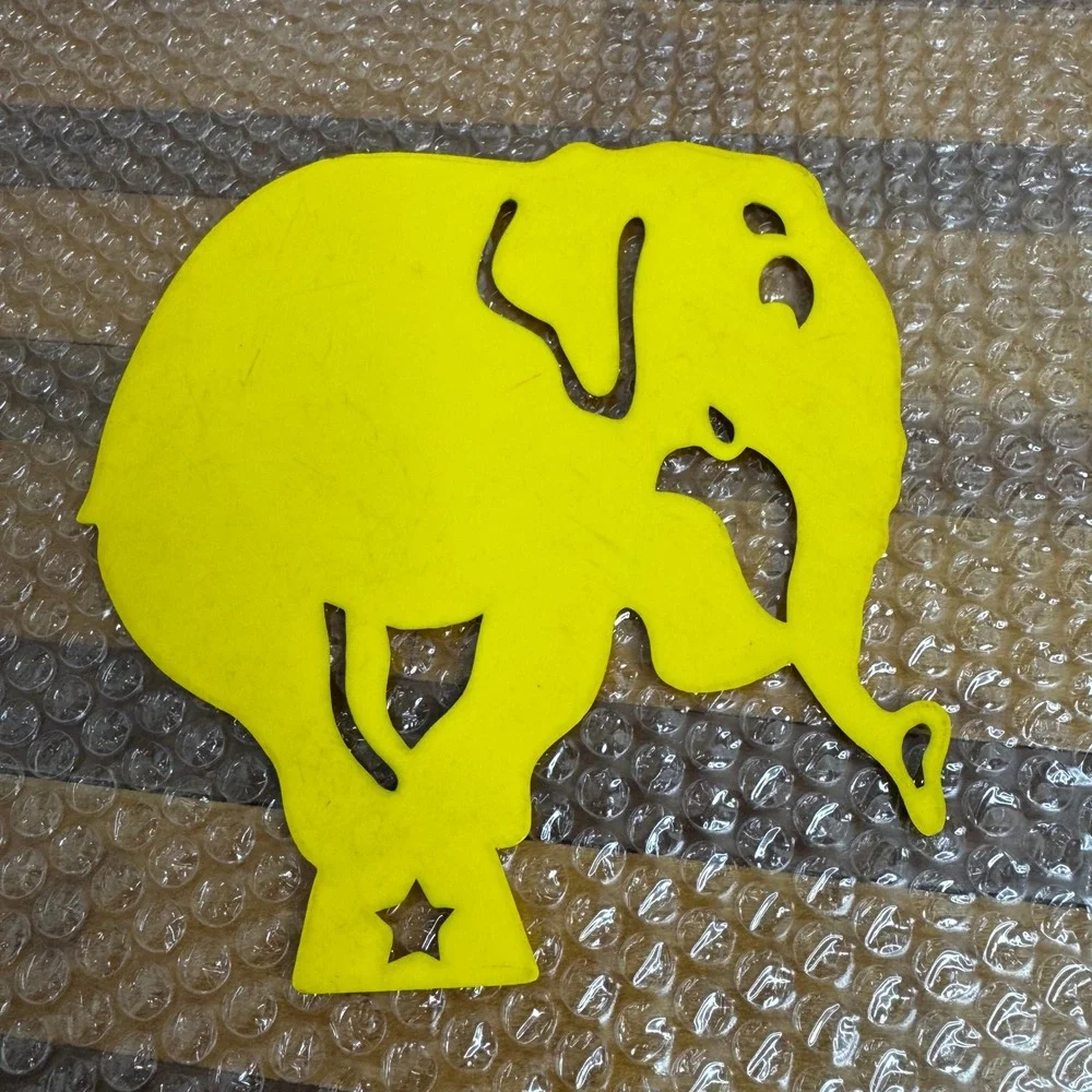 Vintage Yellow Elephant Cutout Decoration Decor Craft Supplies Stencil Pie‎